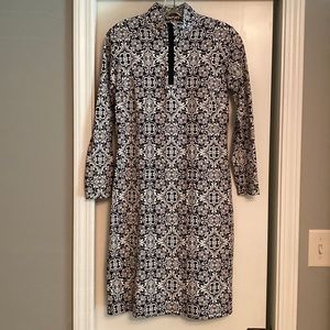 Black and white knit dress